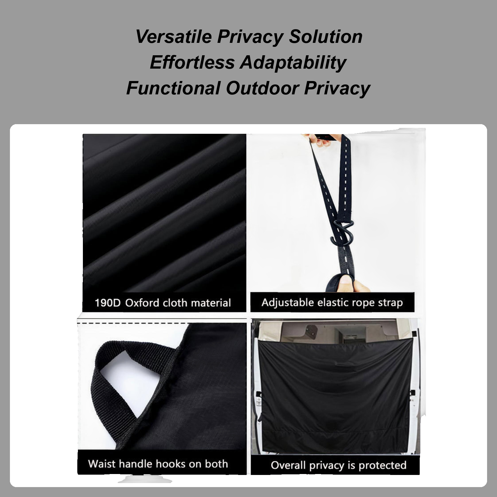 Privacy Screen Protector - Black Large Car Privacy Drapes 7.5X6