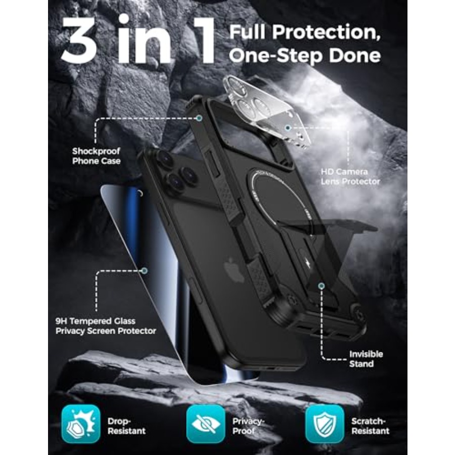 for iPhone 17 Pro Max Case wit - Privacy Screen Protector ulasan dan harga